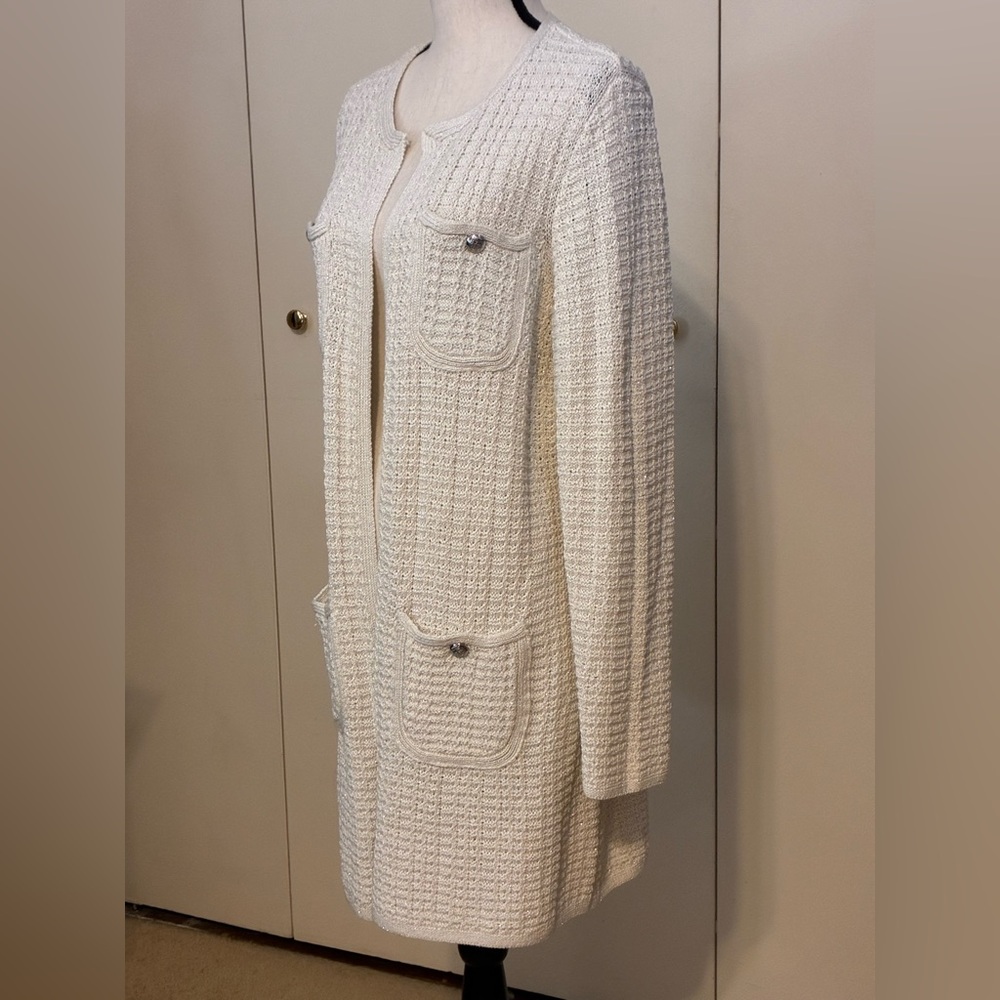 Talbots Cotton/Metallic Coat Sweater For Spring